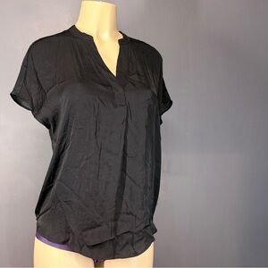 Rachel Rachel Roy Black Kimono Sleeve Top | Relaxed Layering Blouse | S